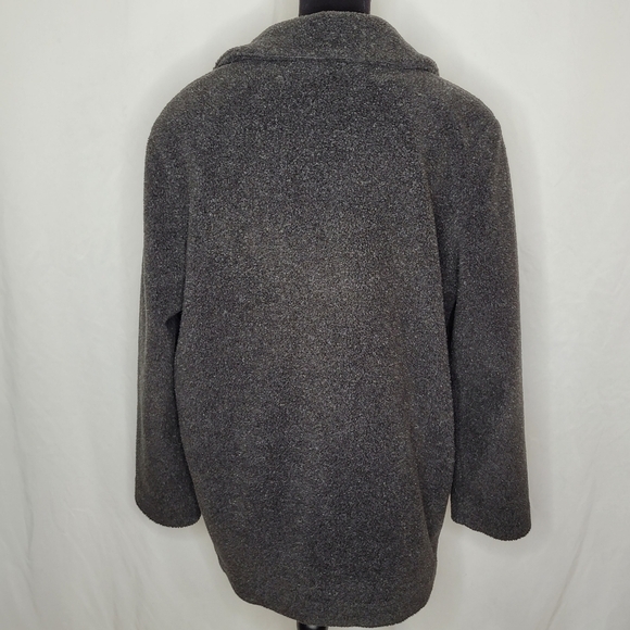 Kristen Blake Apre's Gray Vintage Button Front Oversized Teddy Bear Coat - Sz L - Picture 4 of 13